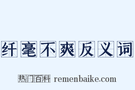 纤毫不爽反义词是什么意思的图片